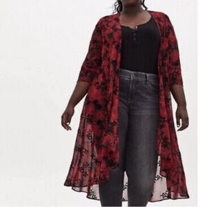 Torrid Black and Red Strapless Camisole Night Out